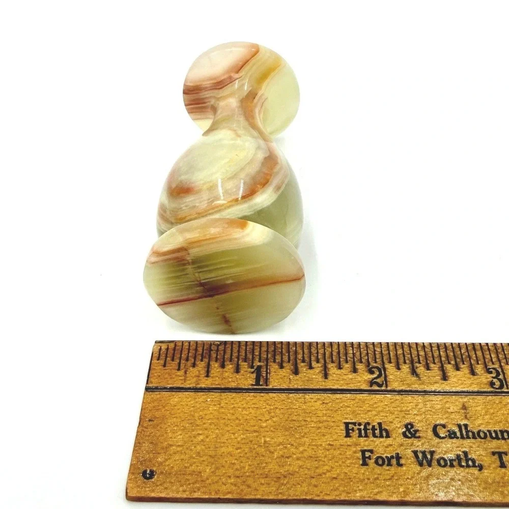 Vintage Miniature Earth Tones Onyx Stone Bud Vase Polished‎ Marble Decor
